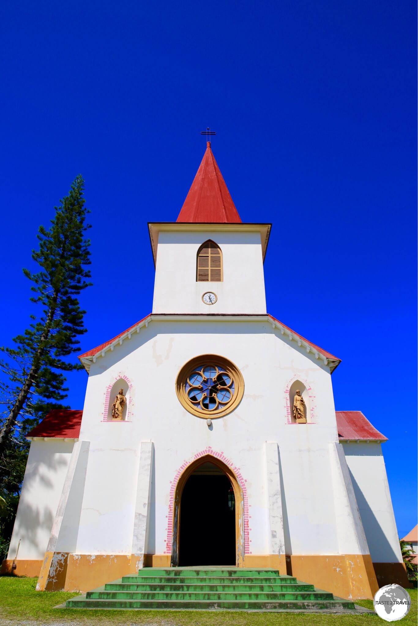 Historic St. Louis church is located on a hill, on the outskirts of Noumea.