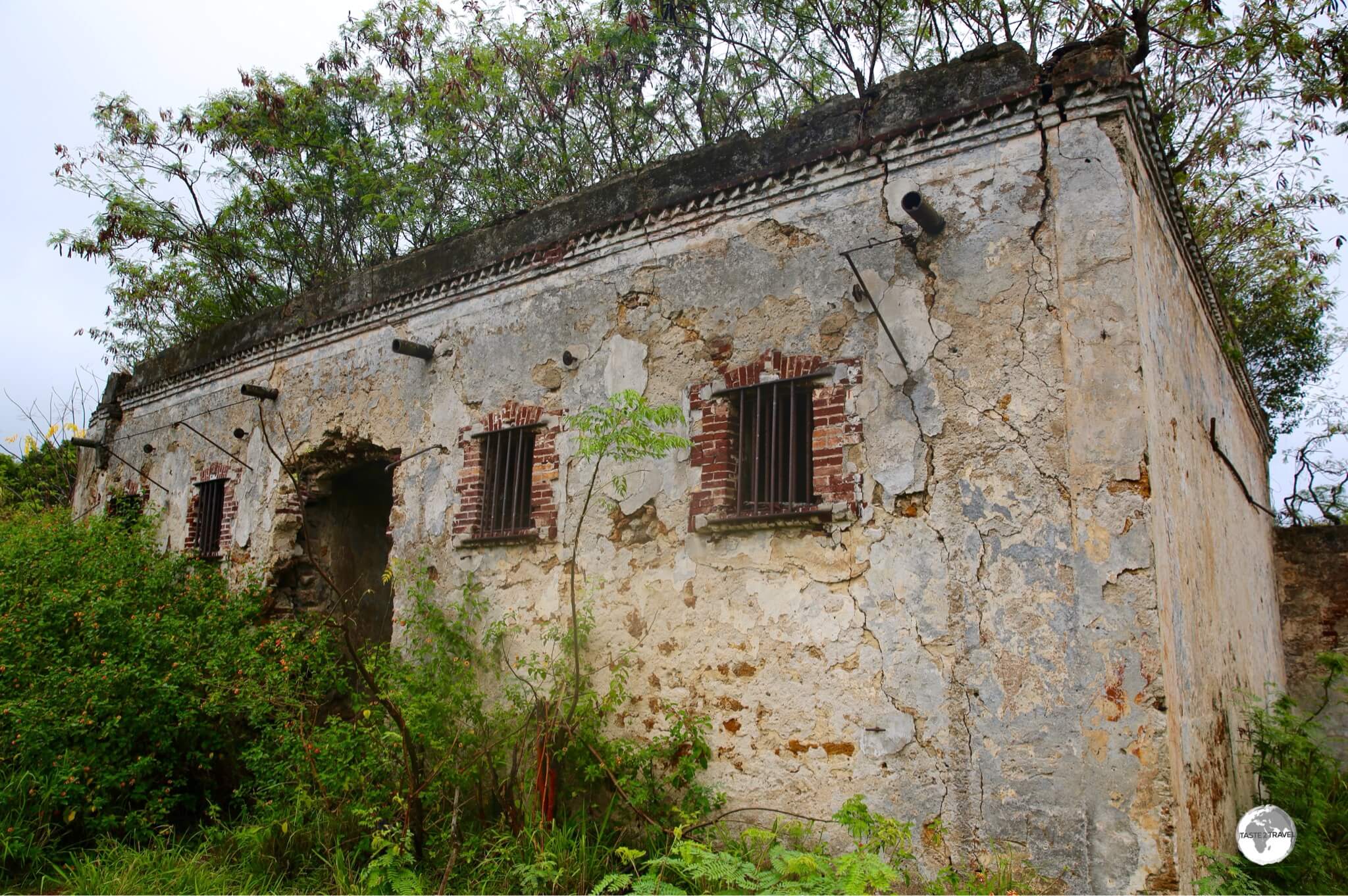 An abandoned penal cell block in the village of Ouro on the west coast of the Isle of Pines.