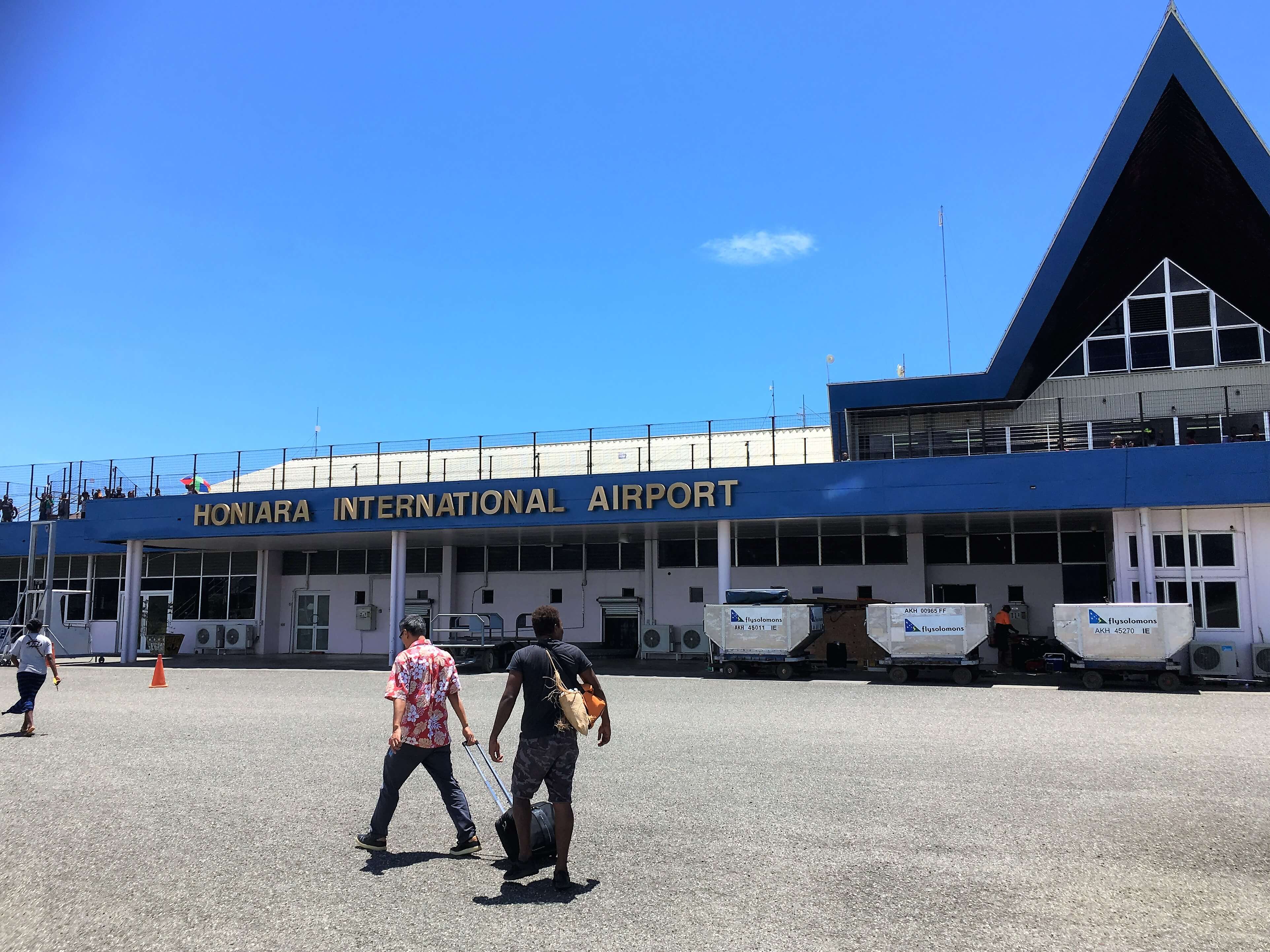 Arriving at Honiara International Airport.