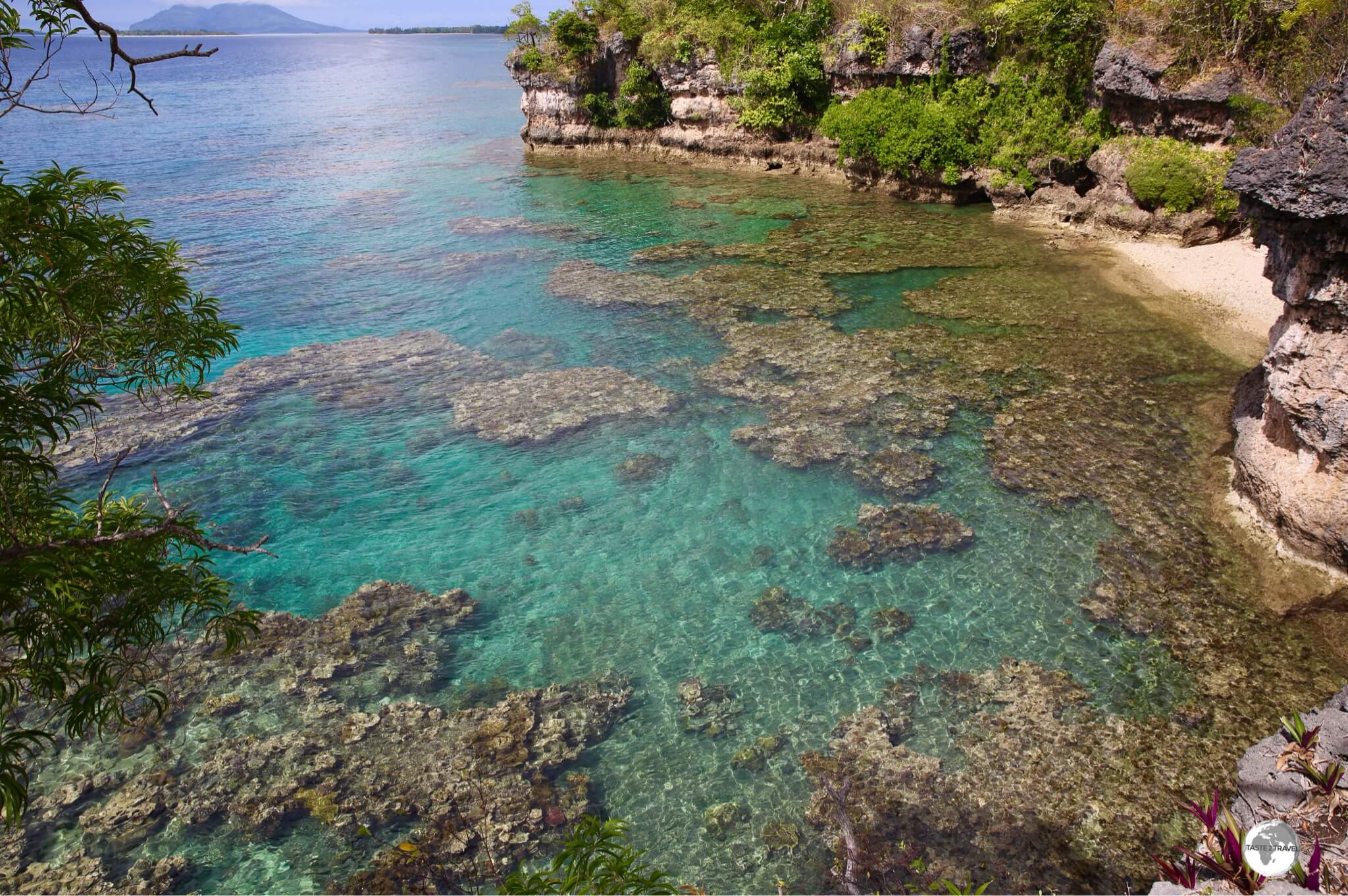 The view of the north coast of Efate from the 'Top Rock' lookout in Saama village.