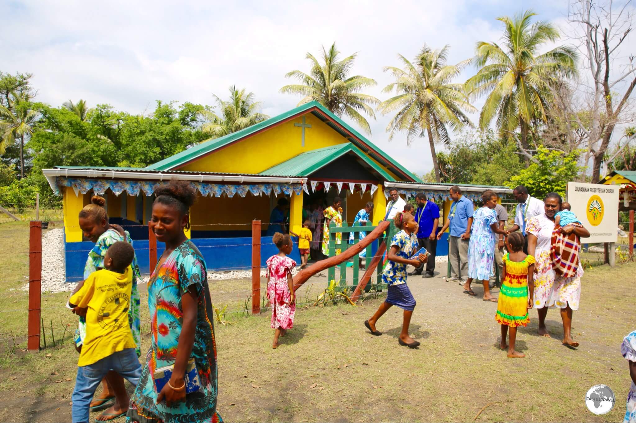 Attending a Sunday church service in the village of Louna Sunan on Tanna island.