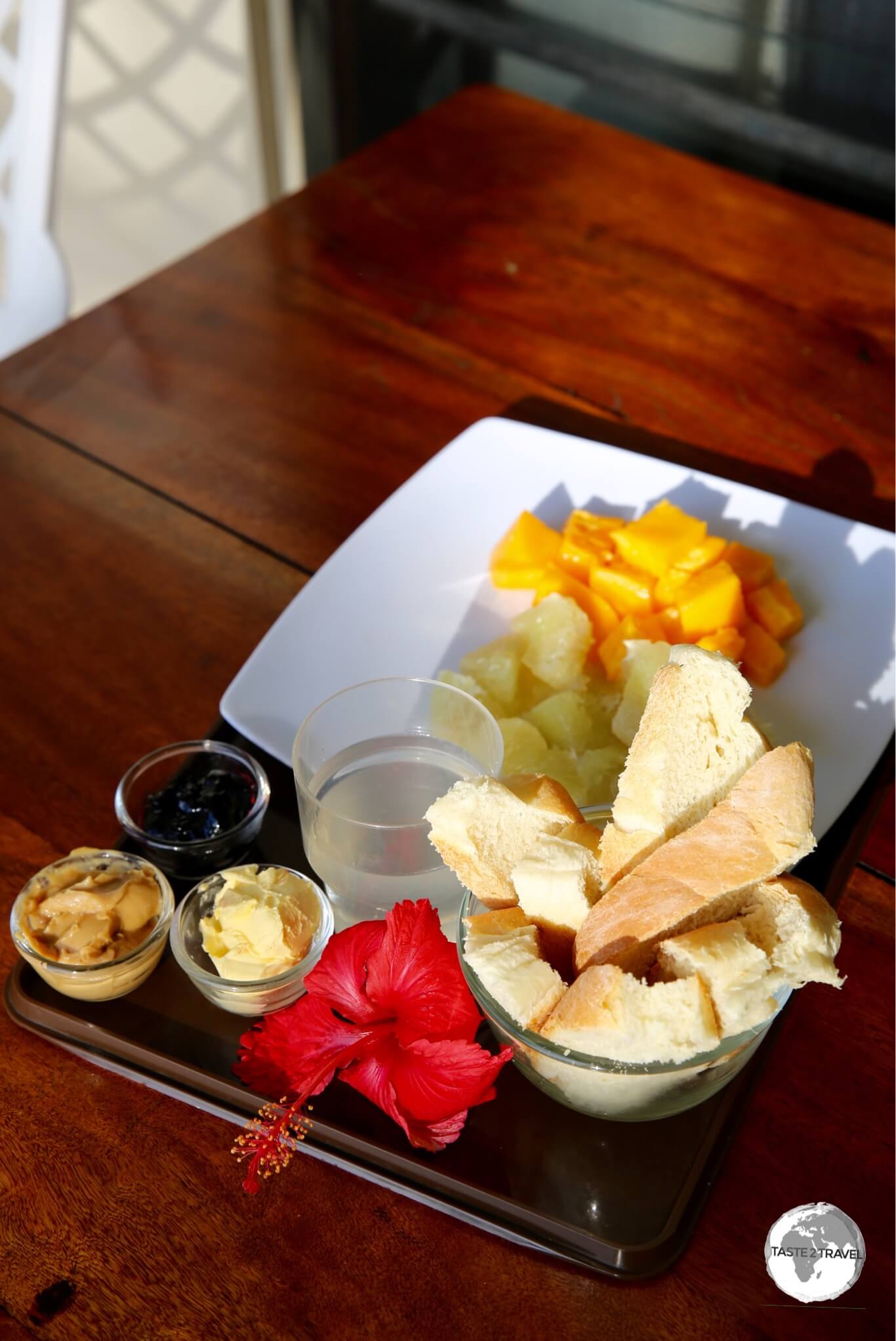 Esline Turner provides a wonderful continental breakfast each morning at Santo Seaside Villas.