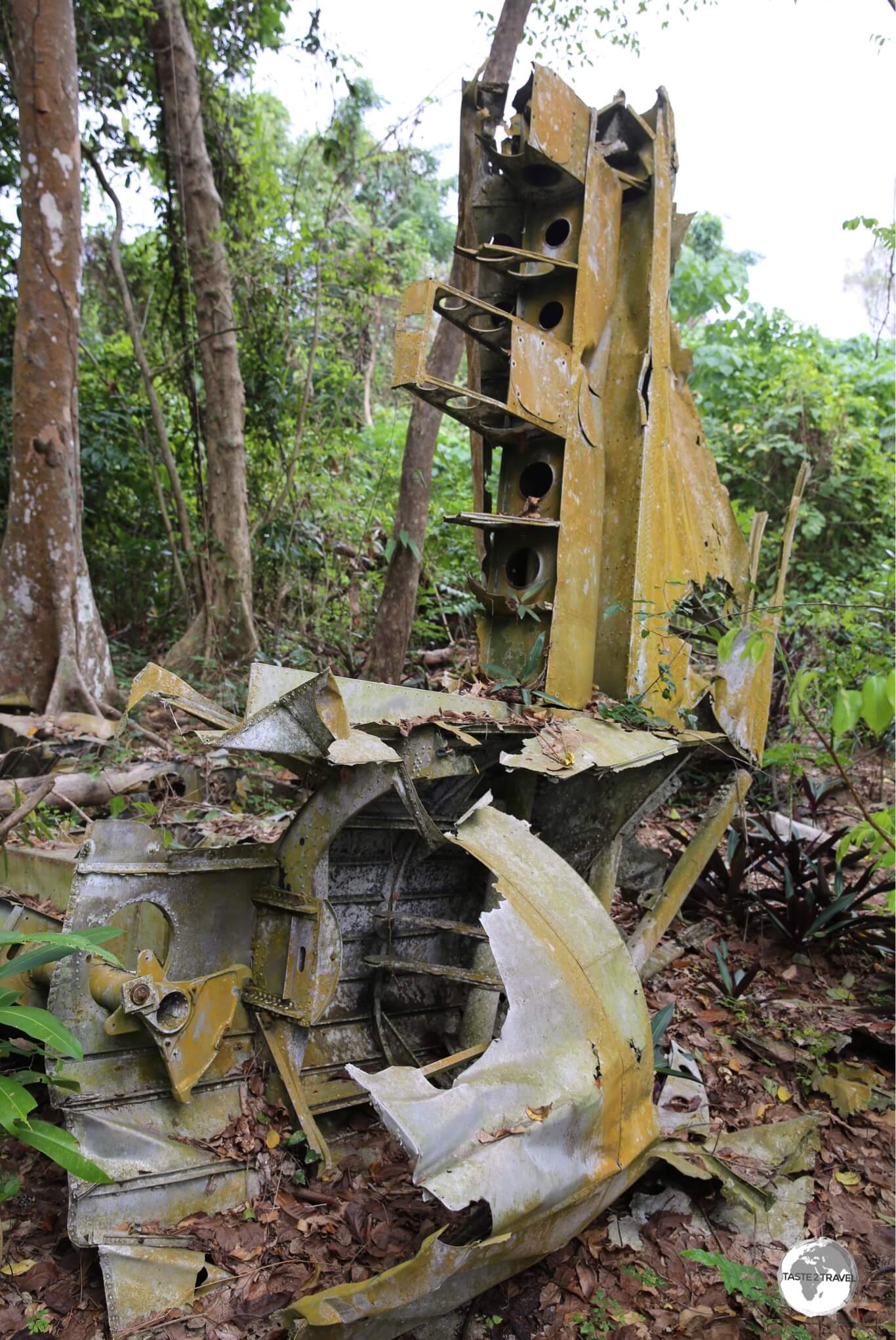 Located in the middle of the jungle on Espiritu Santo, this wreck of a B-17 bomber can only be found with a knowledgeable guide.