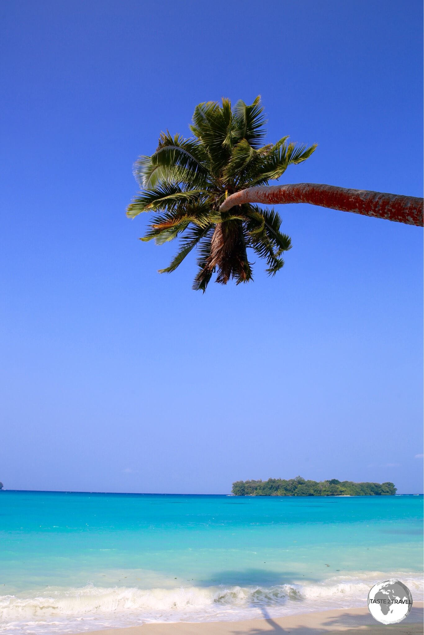 The white-sand beach at Port Olry.