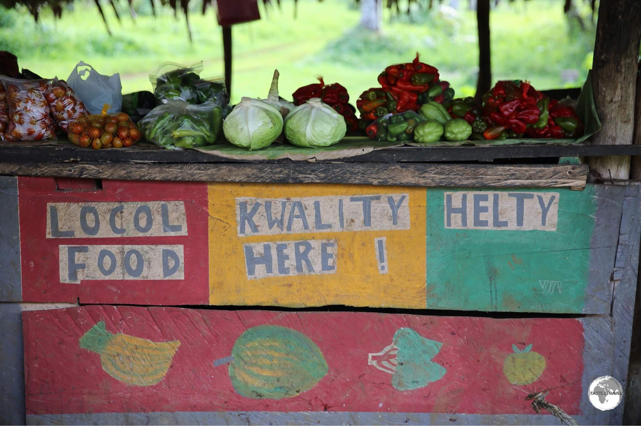 Roadside food stand on Espiritu Santo.