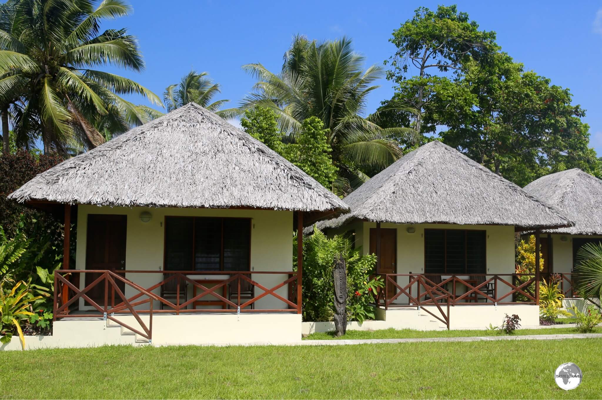 Bungalows at the Beachfront resort in Luganville.