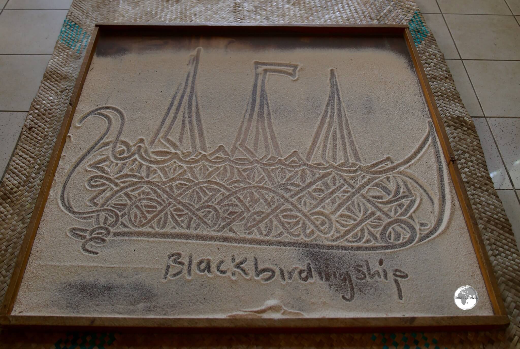 The finished 'Black-birding' drawing by Edgar Hinge of the National Museum of Vanuatu.