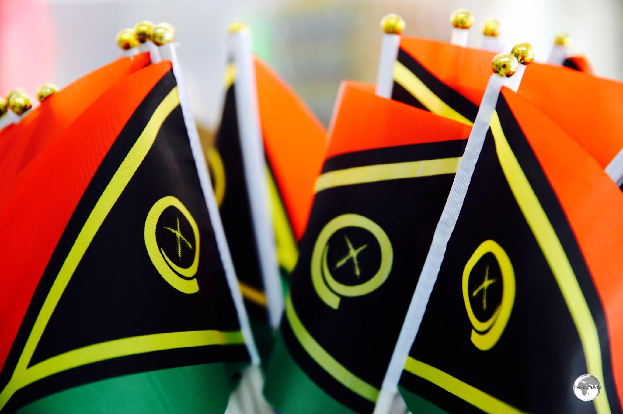 The flag of Vanuatu features a pig's tusk which is deemed sacred and was traditionally used as a form of currency.