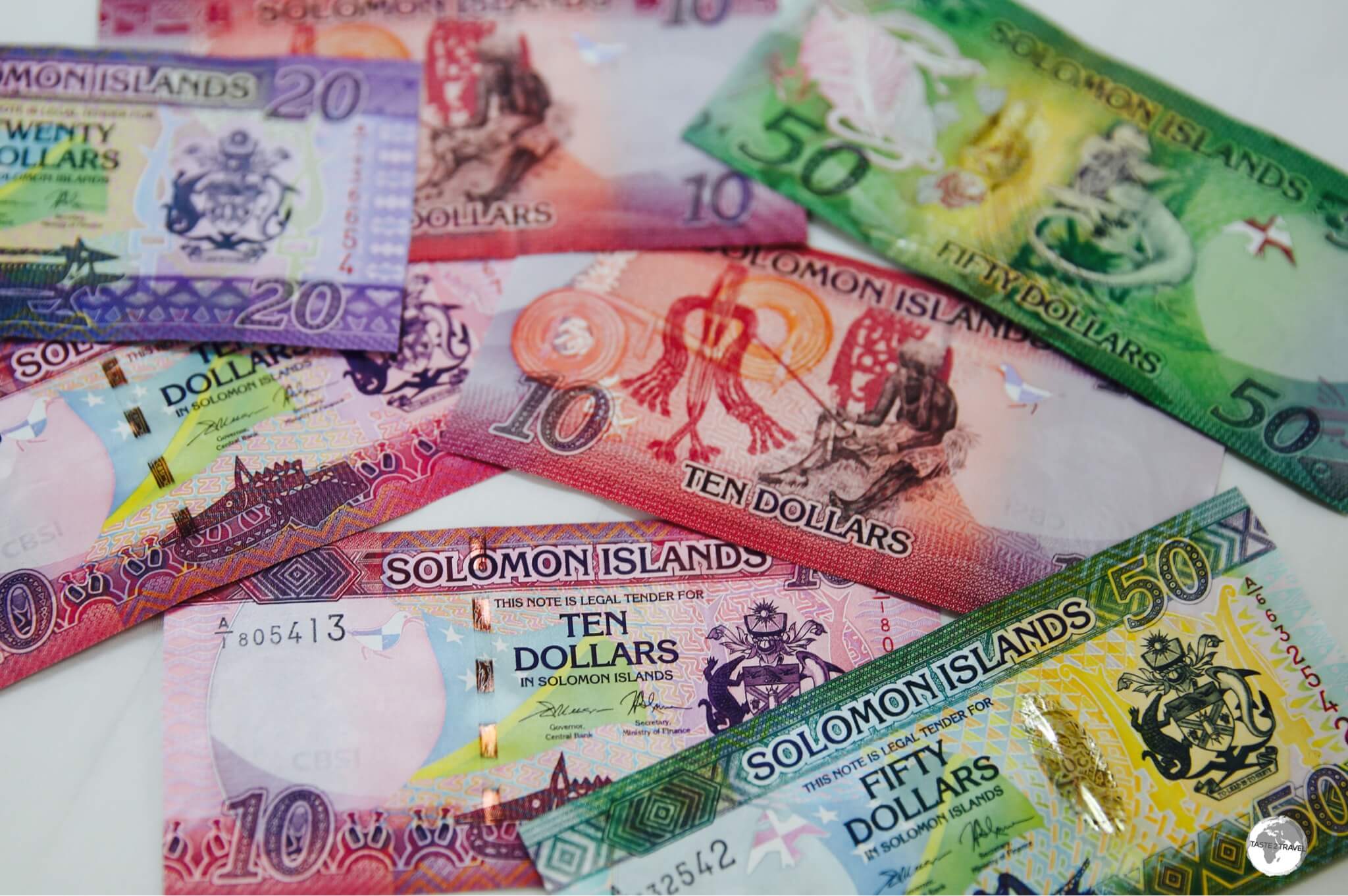 The colourful Solomon Islands dollar.