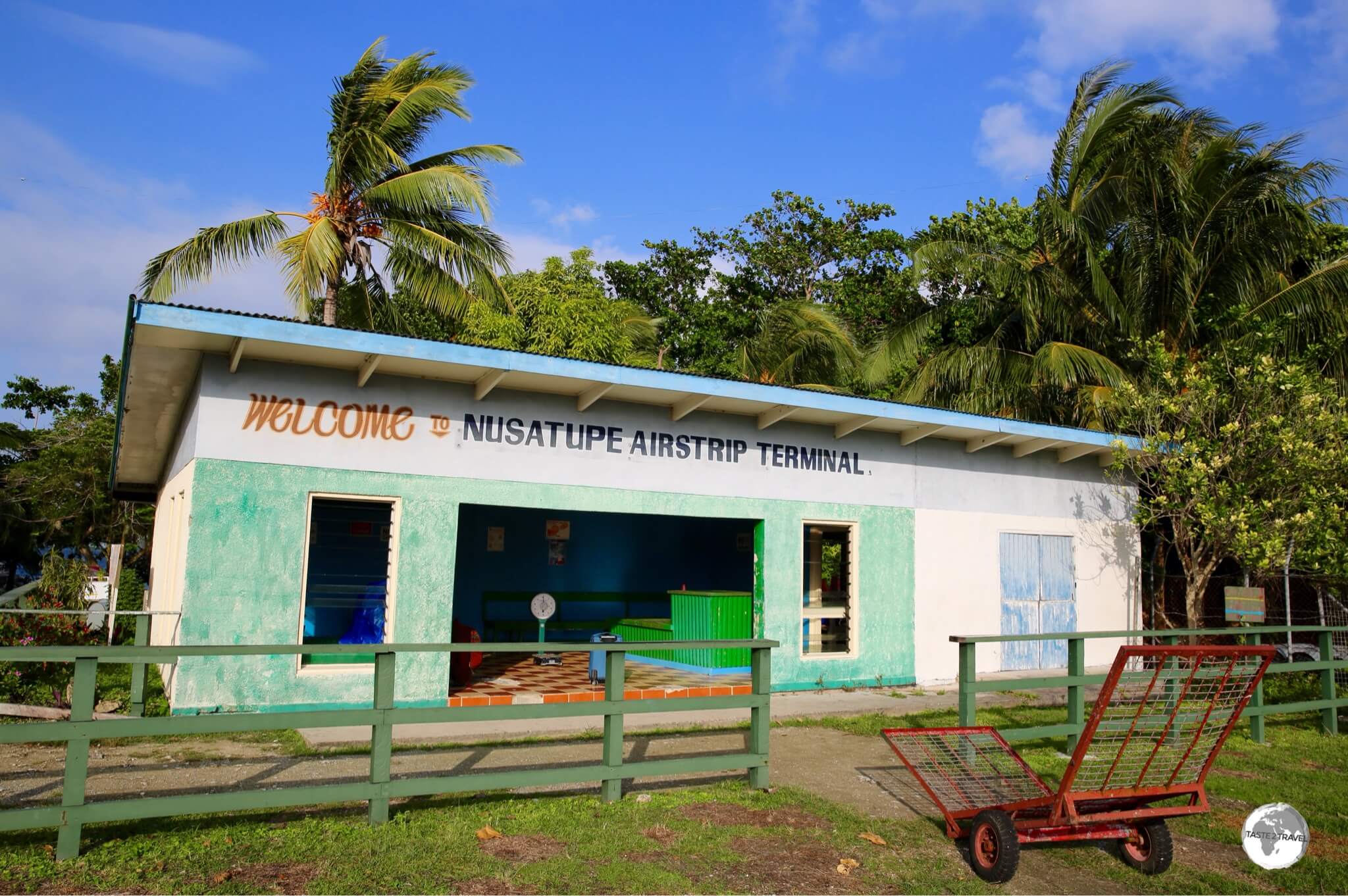 Nusatupe airport in Gizo is built on its own island, requiring a boat transfer across a sometimes rough channel to Gizo. 