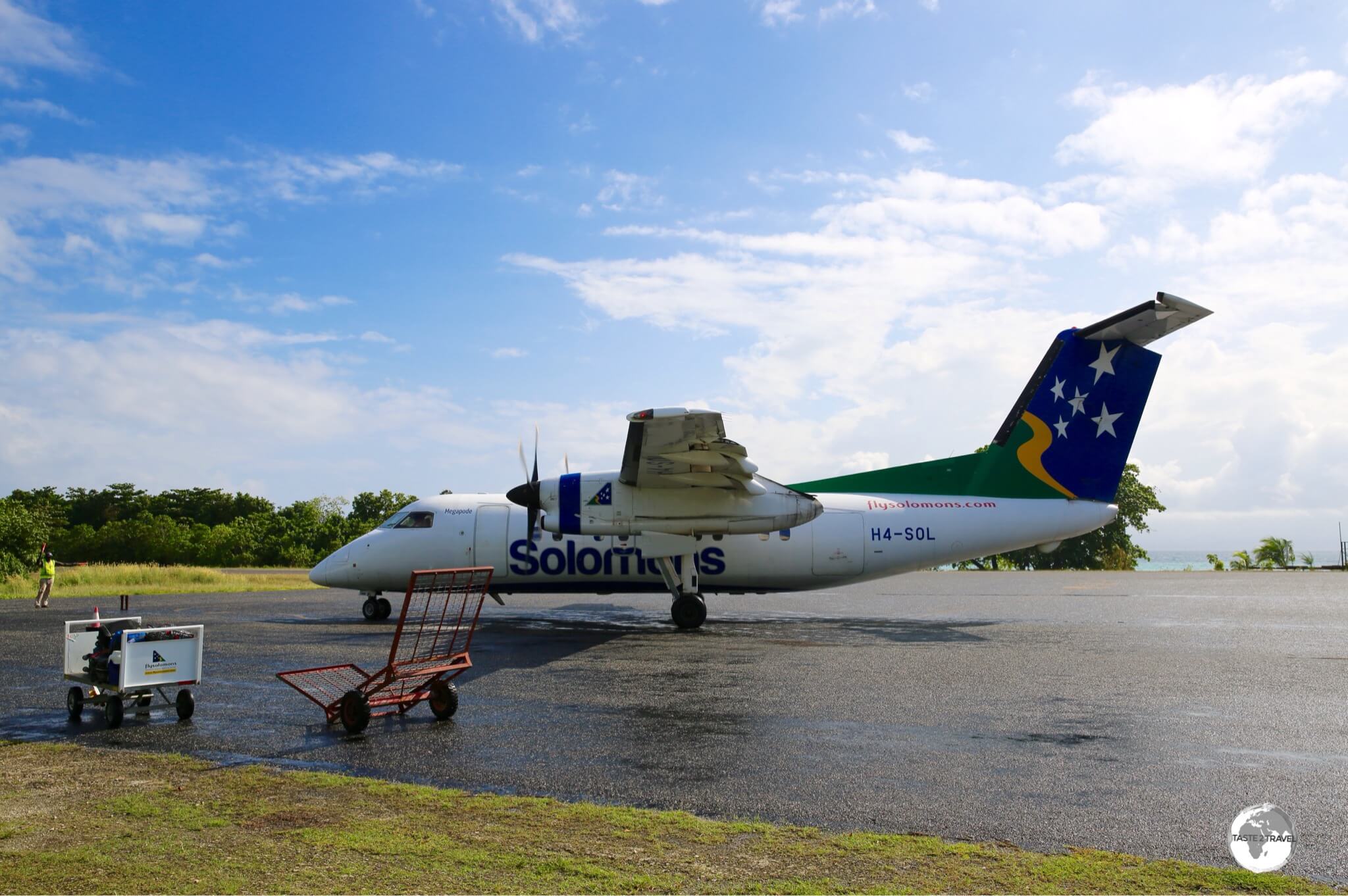 Departing Gizo for Honiara with Solomon Airways.