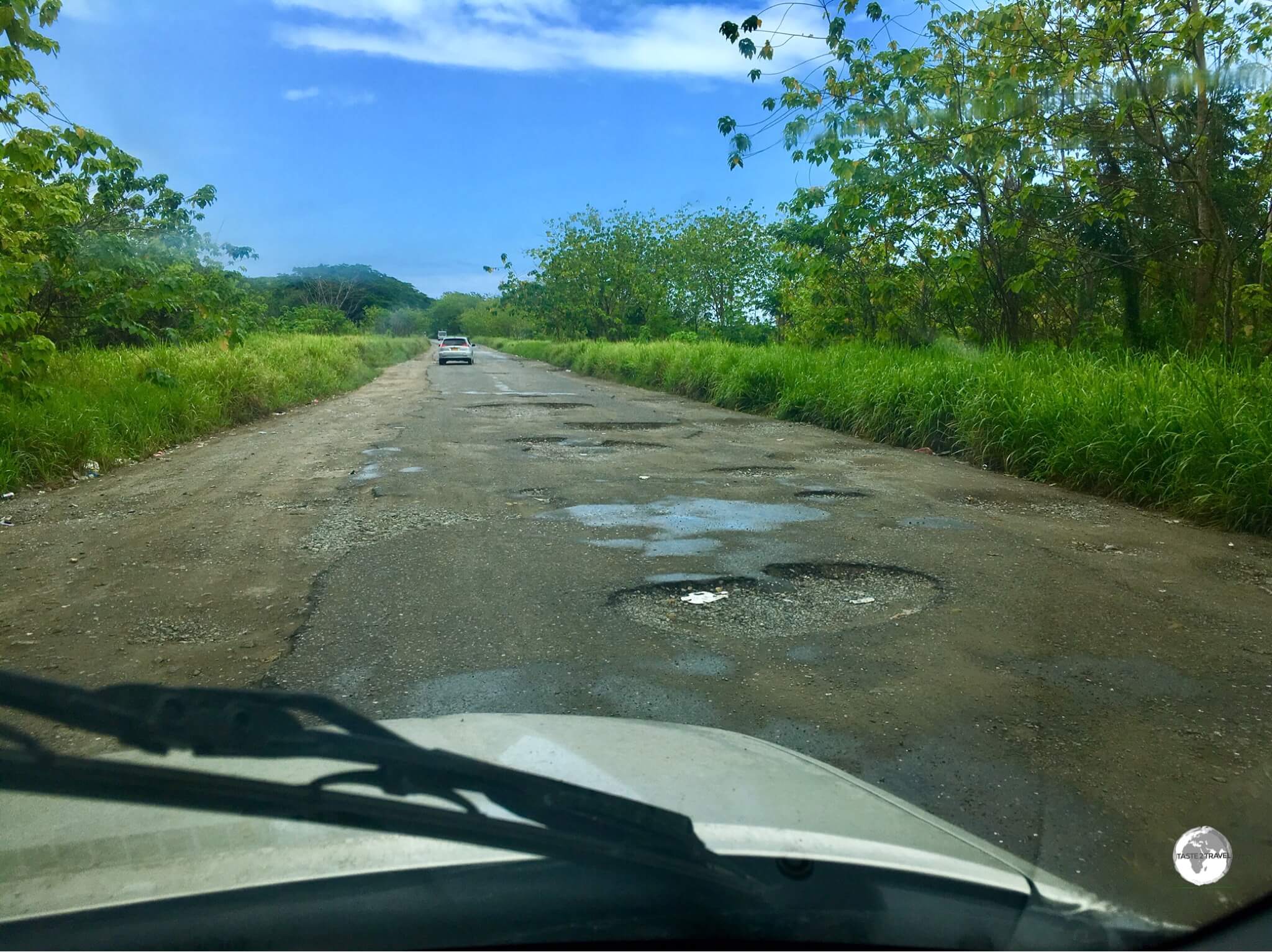 Roads on Guadalcanal are heavily pot-holed and best suited to high clearance vehicles.