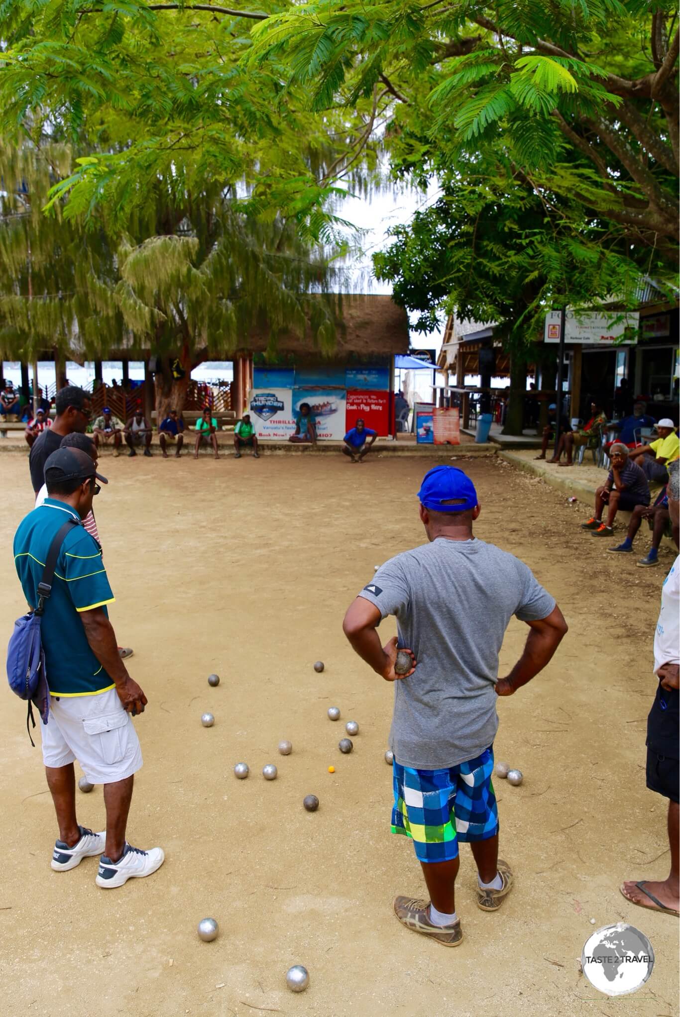 There are plenty of French influences in Vanuatu including the love of 'Boules', being played here in Port Vila. 