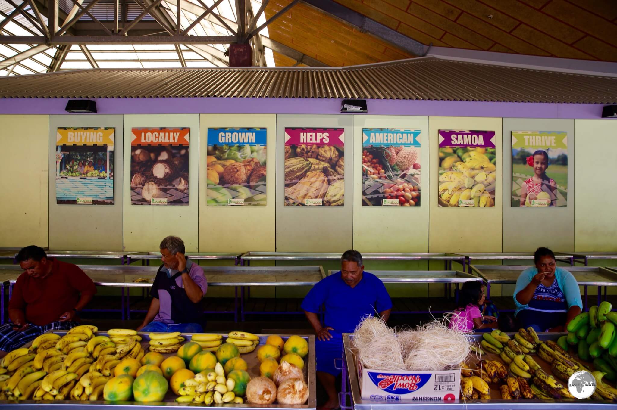 Vendors at Fagatogo market in Pago Pago.