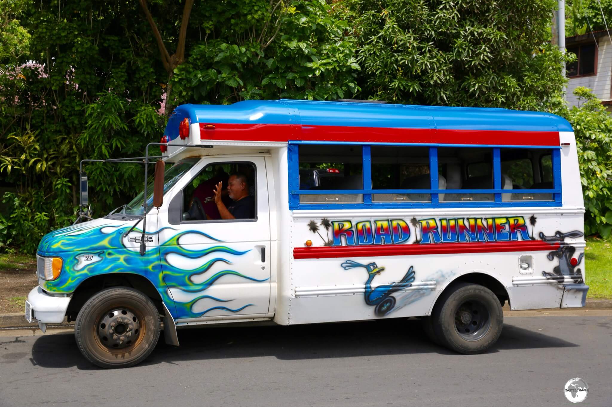 A friendly 'aiga' bus driver in Pago Pago. 