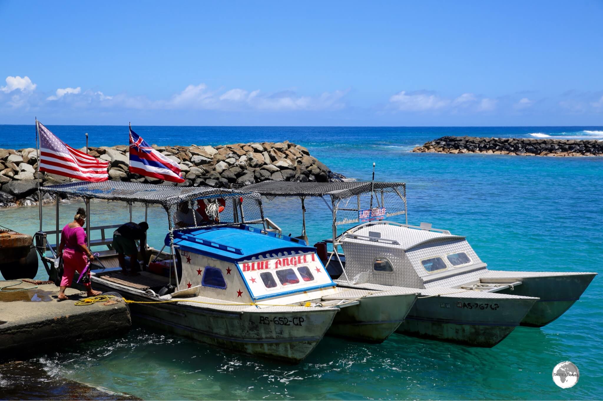 Boats for Aunu’u island depart from the dock in the eastern village of Au’asi.