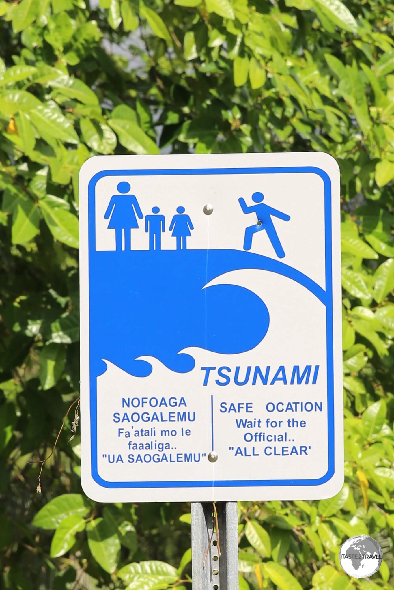 Tsunami evacuation points can be found on high ground, outside of every village in American Samoa. 