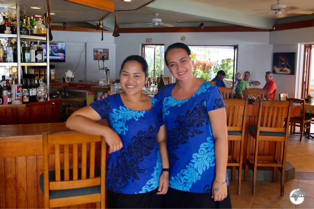 The wonderfully friendly staff at the Goat Island Cafe at 'Sadie's by the Sea'.