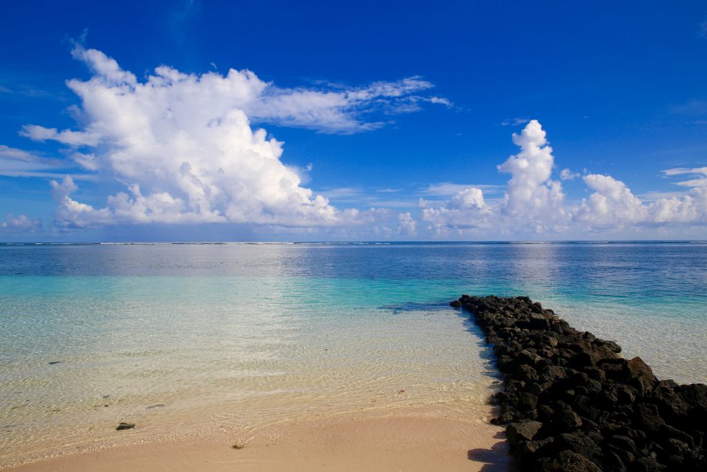 The azure waters of Manase beach.