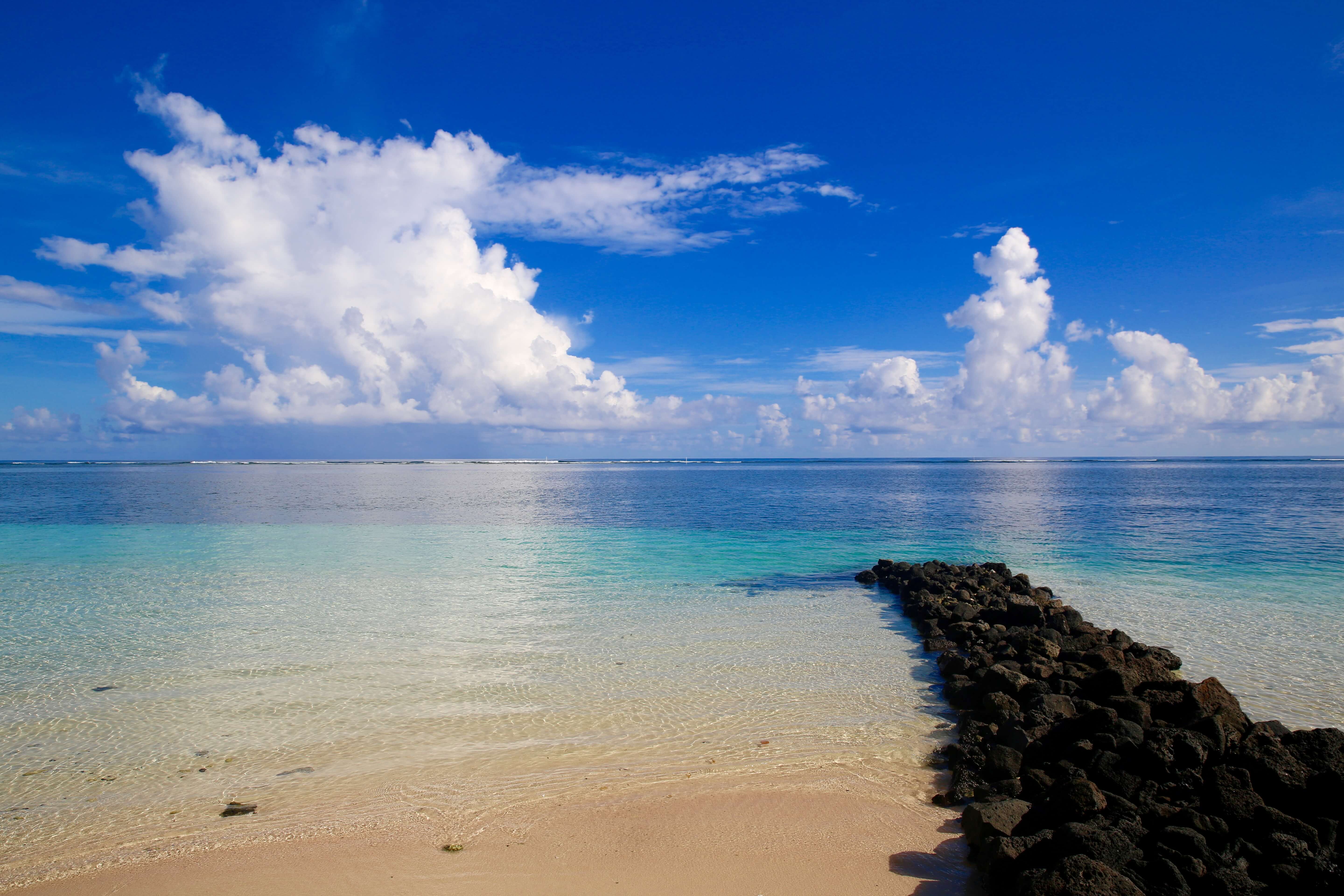 The azure waters of Manase beach. 