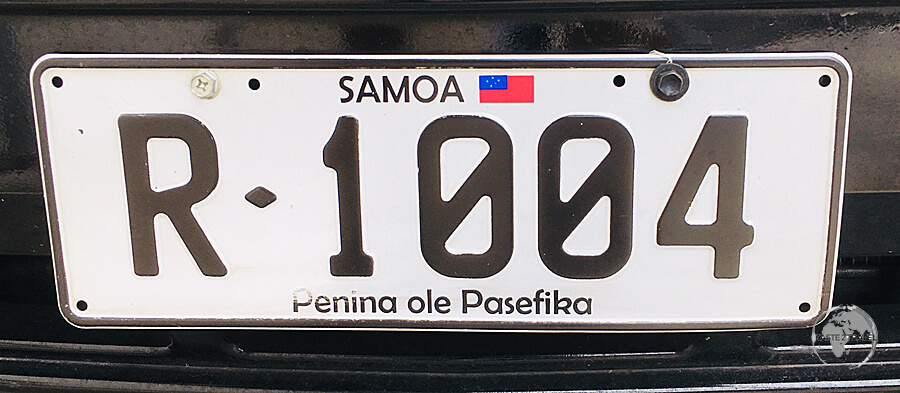 Samoan license plate.