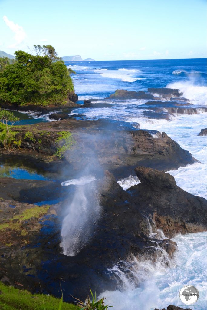 A Blow hole on the beach in front of To Sua.