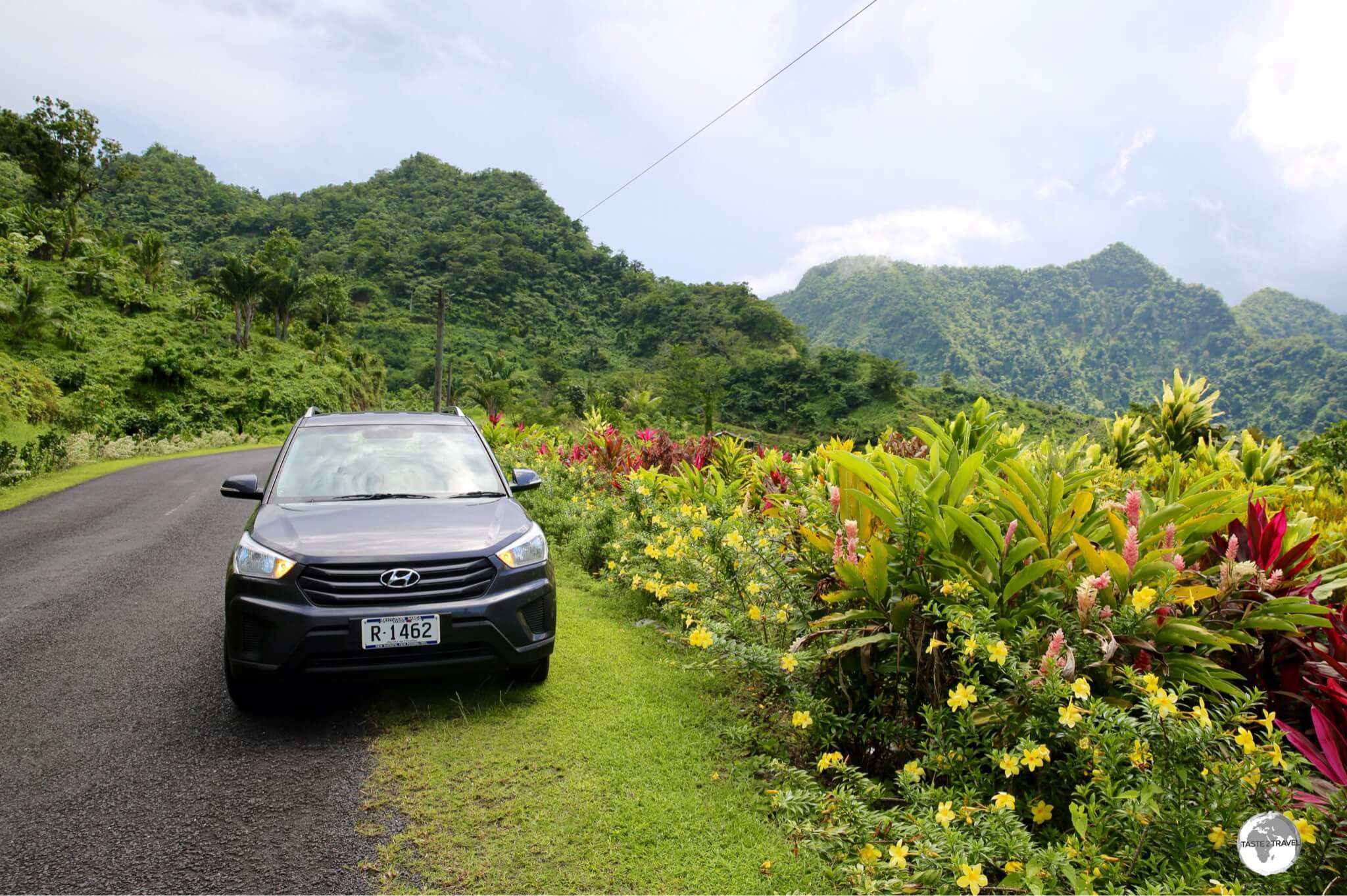 My rental car on scenic Upolu island. 