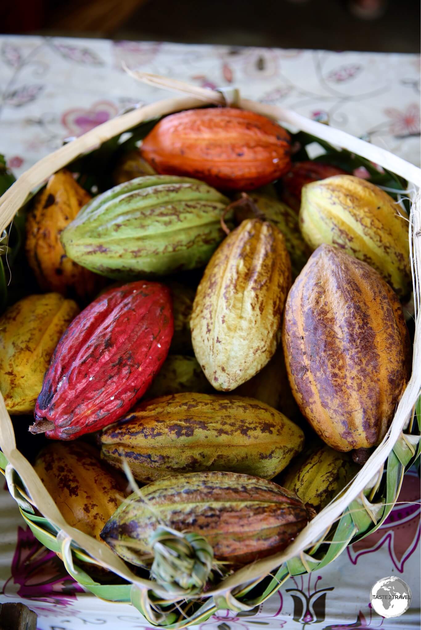 Samoan cocoa beans on sale at the market in Apia.