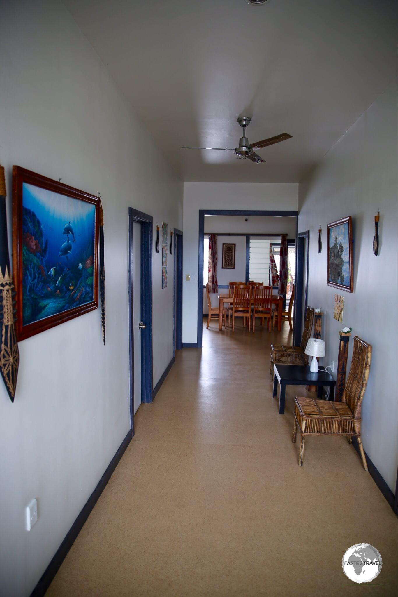 The spotlessly clean hallway at Talofa Inn.