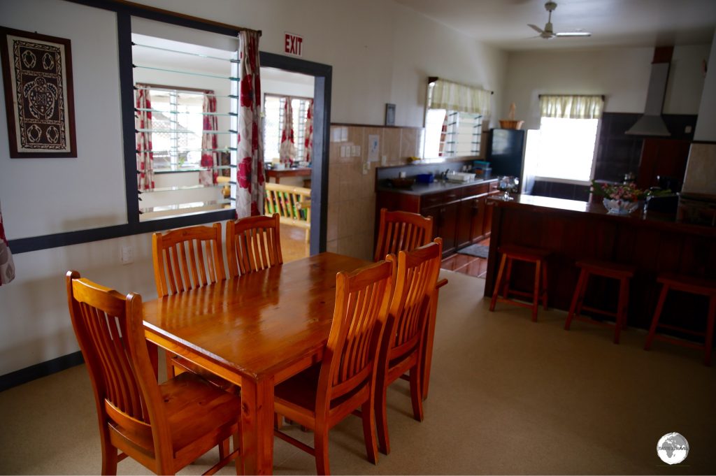 The communal kitchen at Talofa Inn.