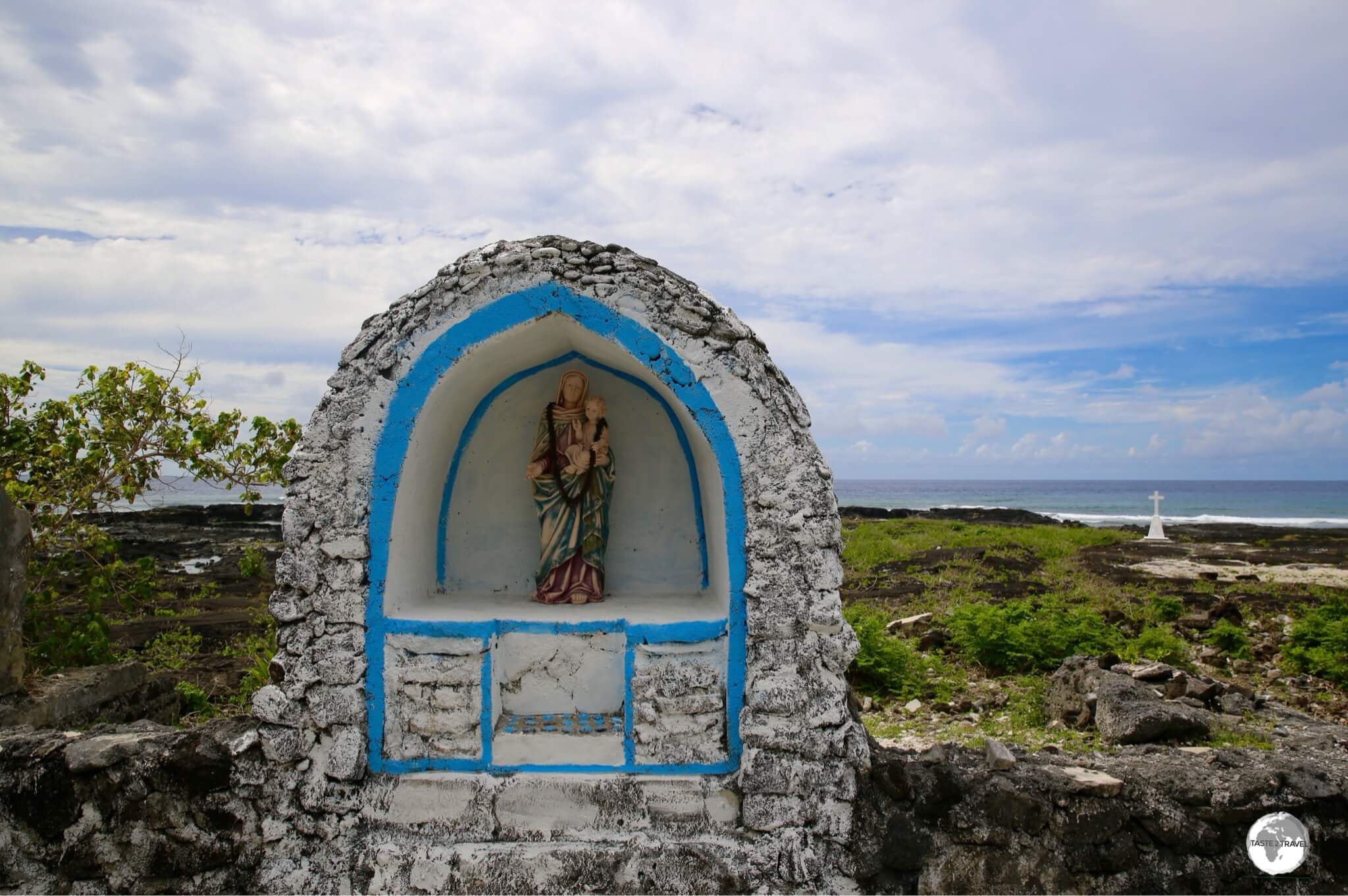 The former interior of Falealupo Catholic Church.