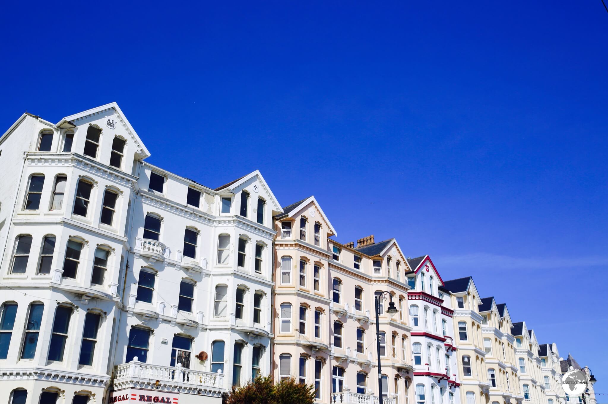 Historic houses along the promenade in Douglas are home to numerous B&B's. 