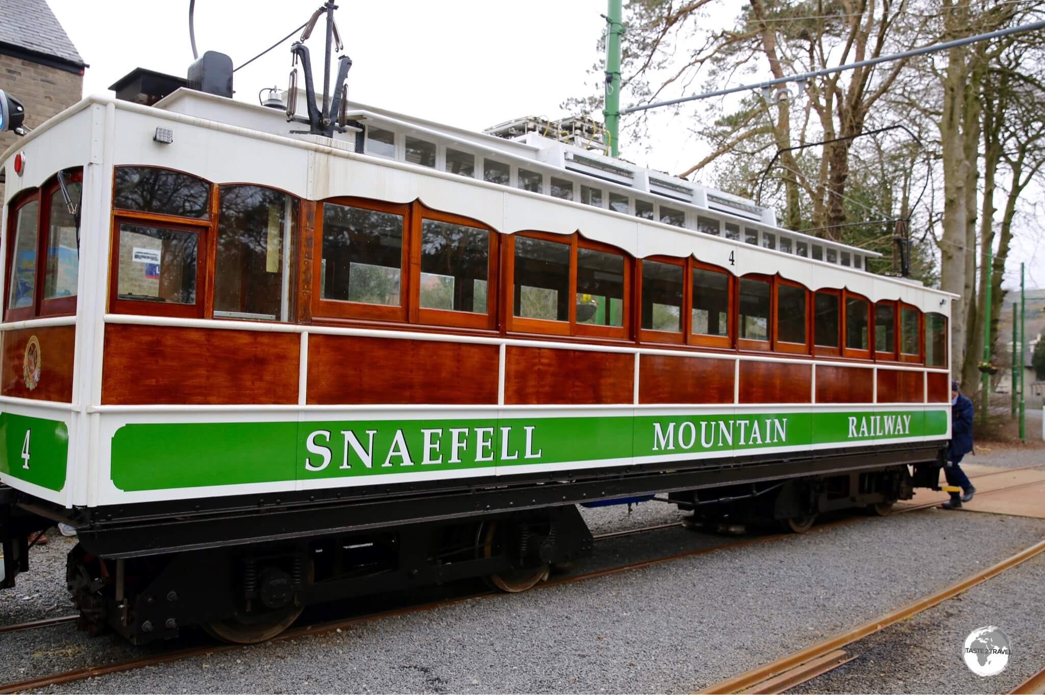 The Snaefell Mountain Railway ready to depart Laxey for the climb to the summit of Mount Snaefell.