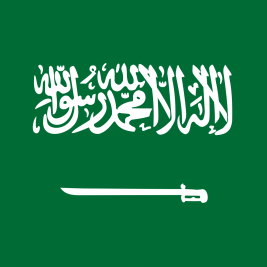 The flag of Saudi Arabia.