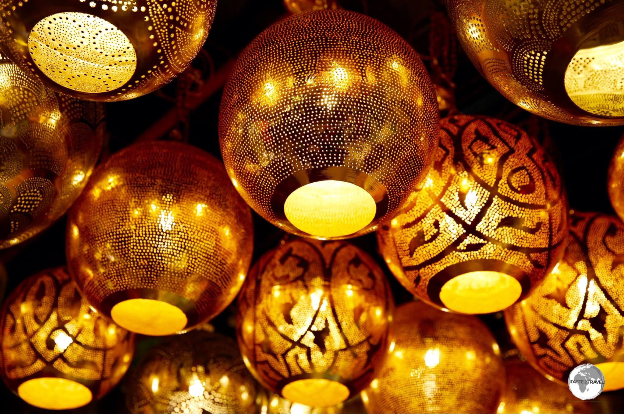 Golden lanterns at Manana souk.