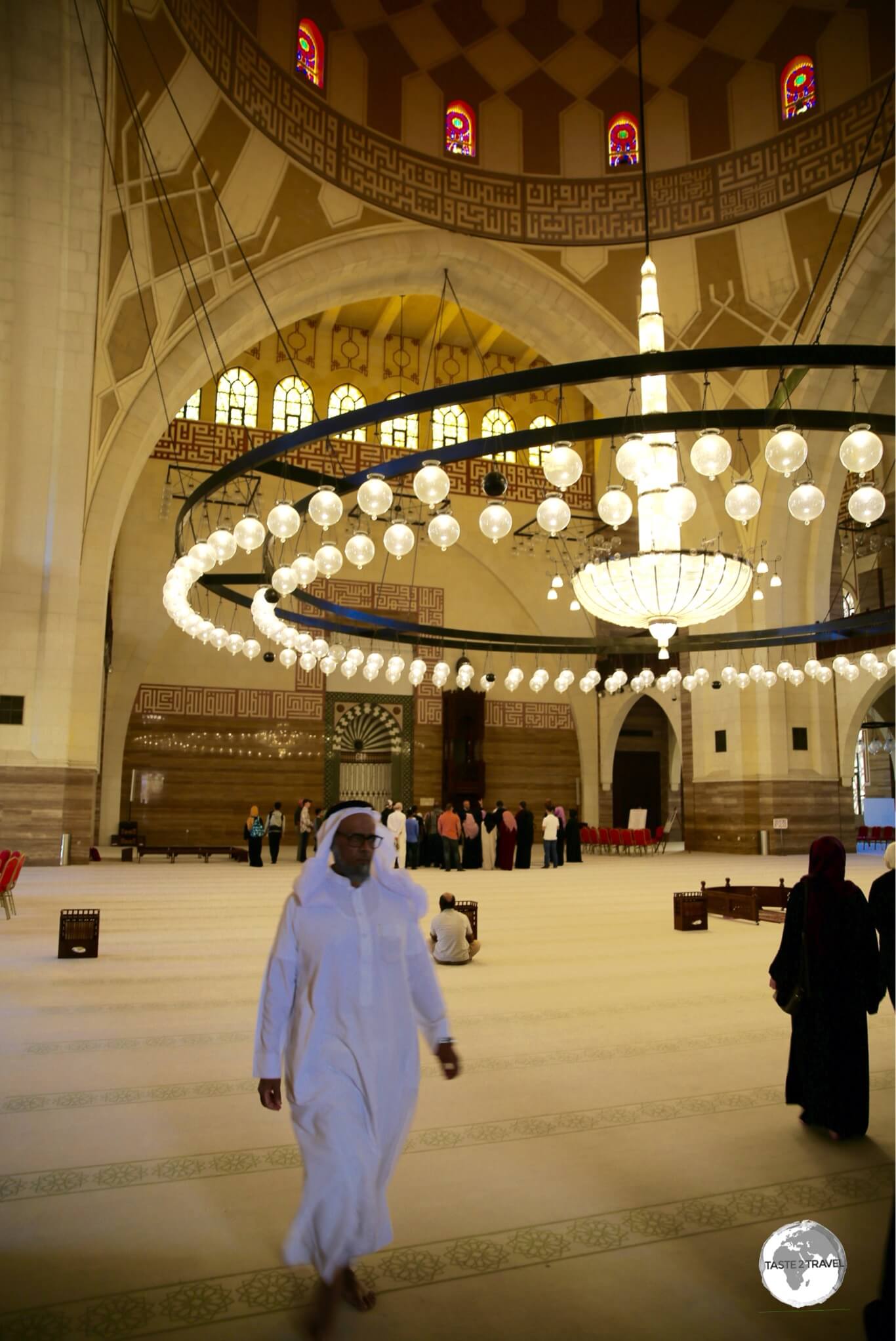 Interior of the Al Fatih mosque, Bahrain. 