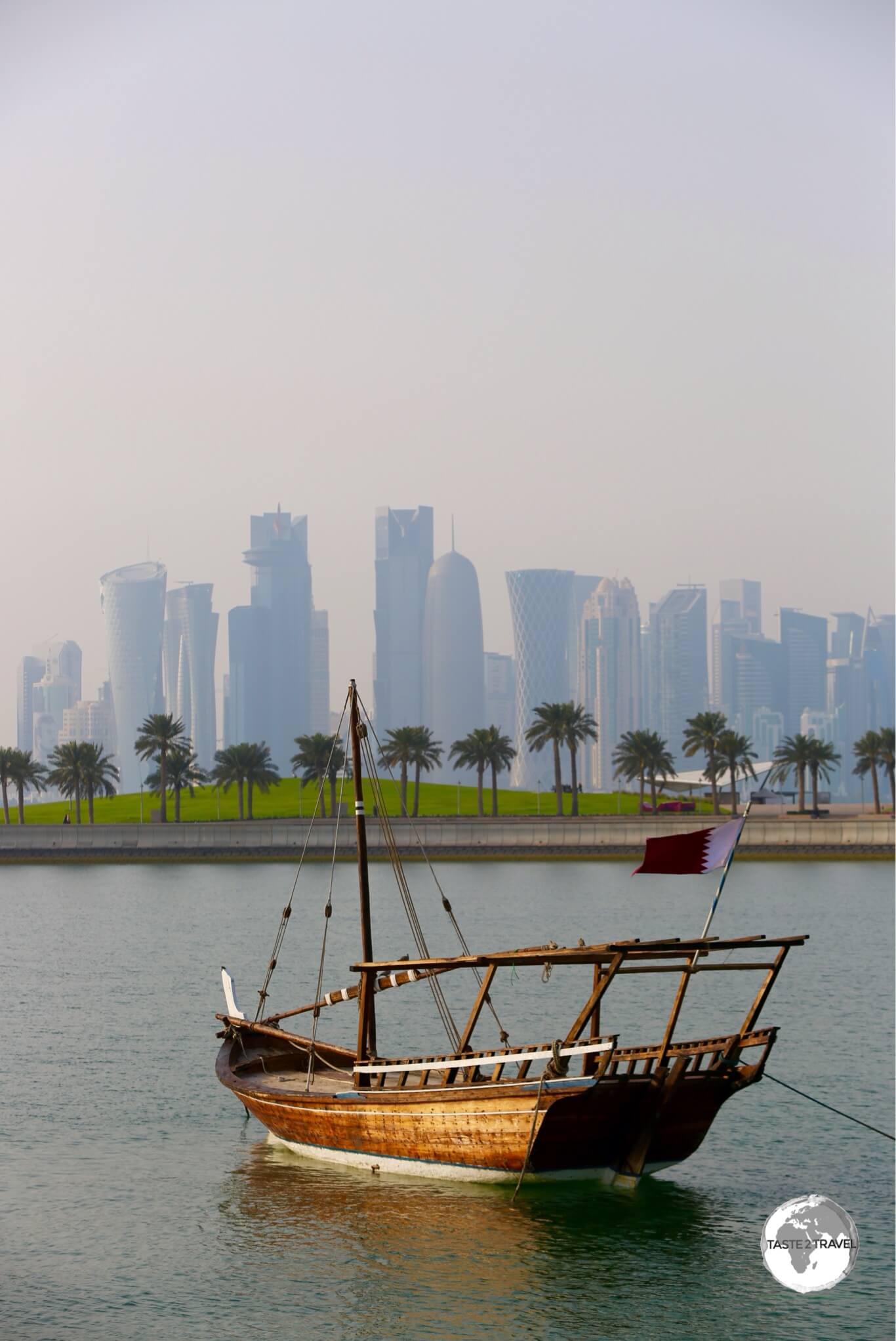 A traditional Dhow in Doha harbour. 