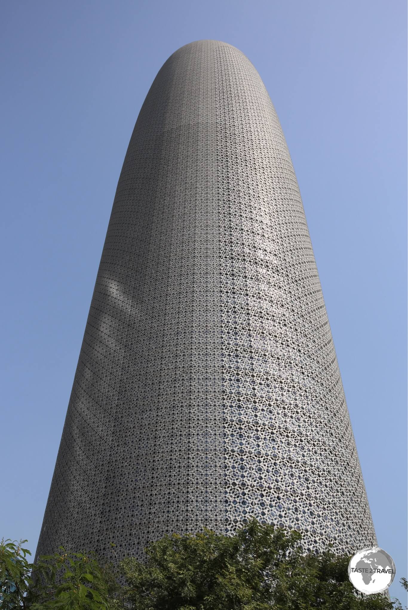 The 232-metre 'Doha Tower' was designed by French architect Jean Nouvel.