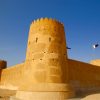 Al Zubarah fort aglow in the afternoon sunlight.