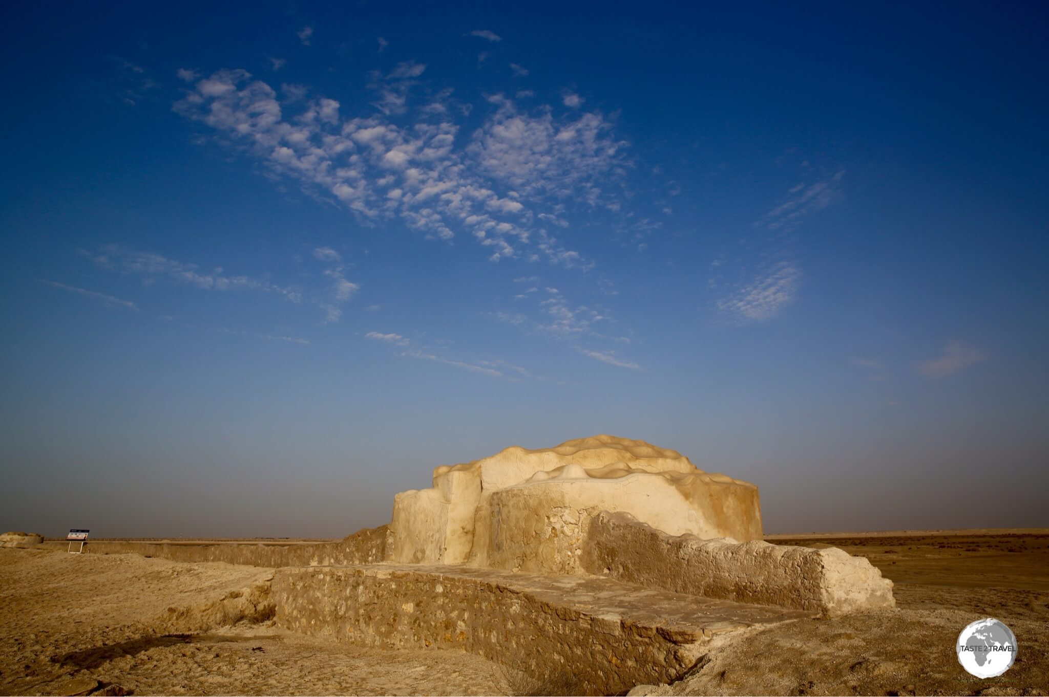 An excavated section of the former city walls of ancient Zubarah.