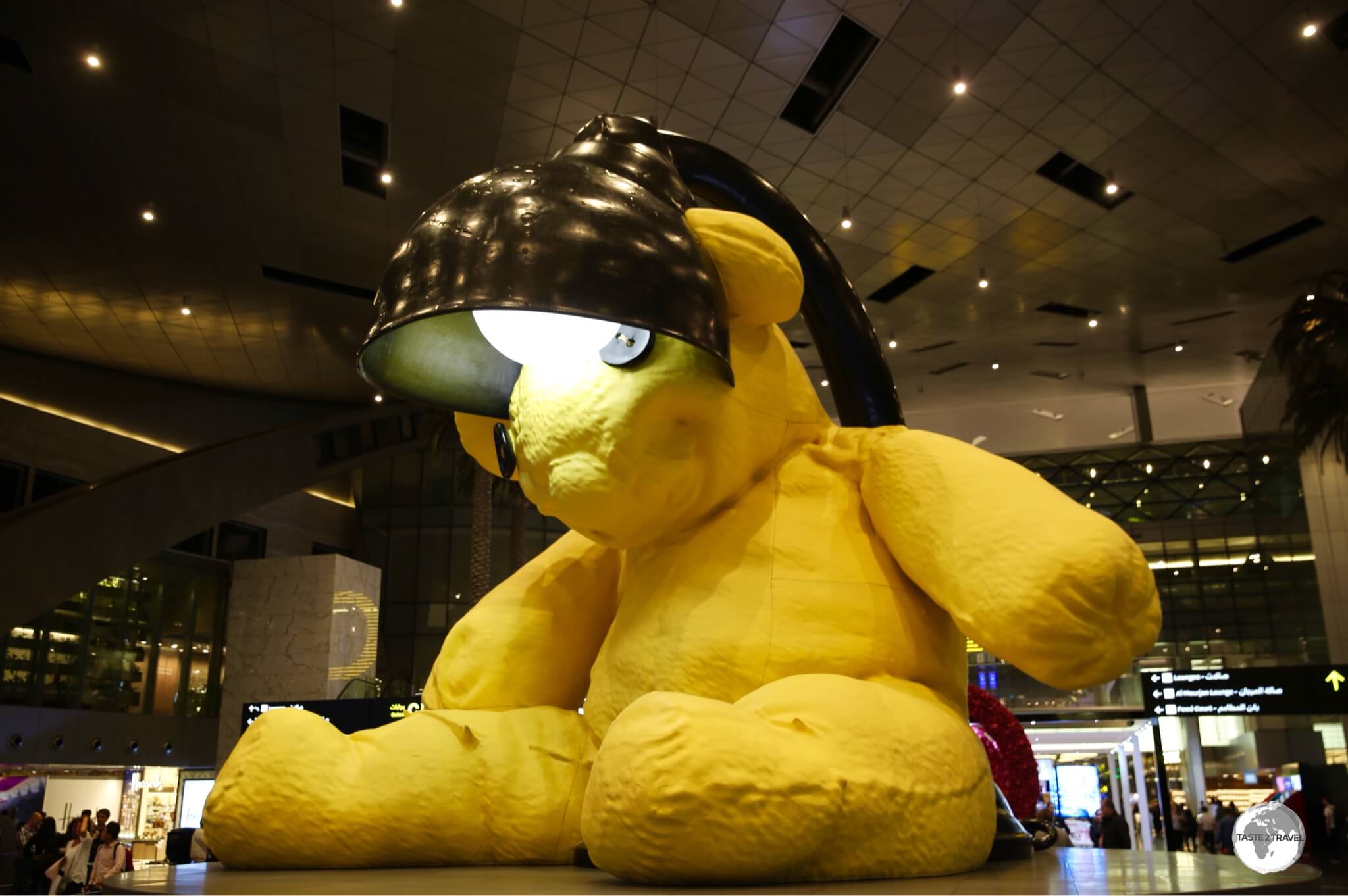 Lamp Bear is a focal point of Doha's Hamid International Airport.