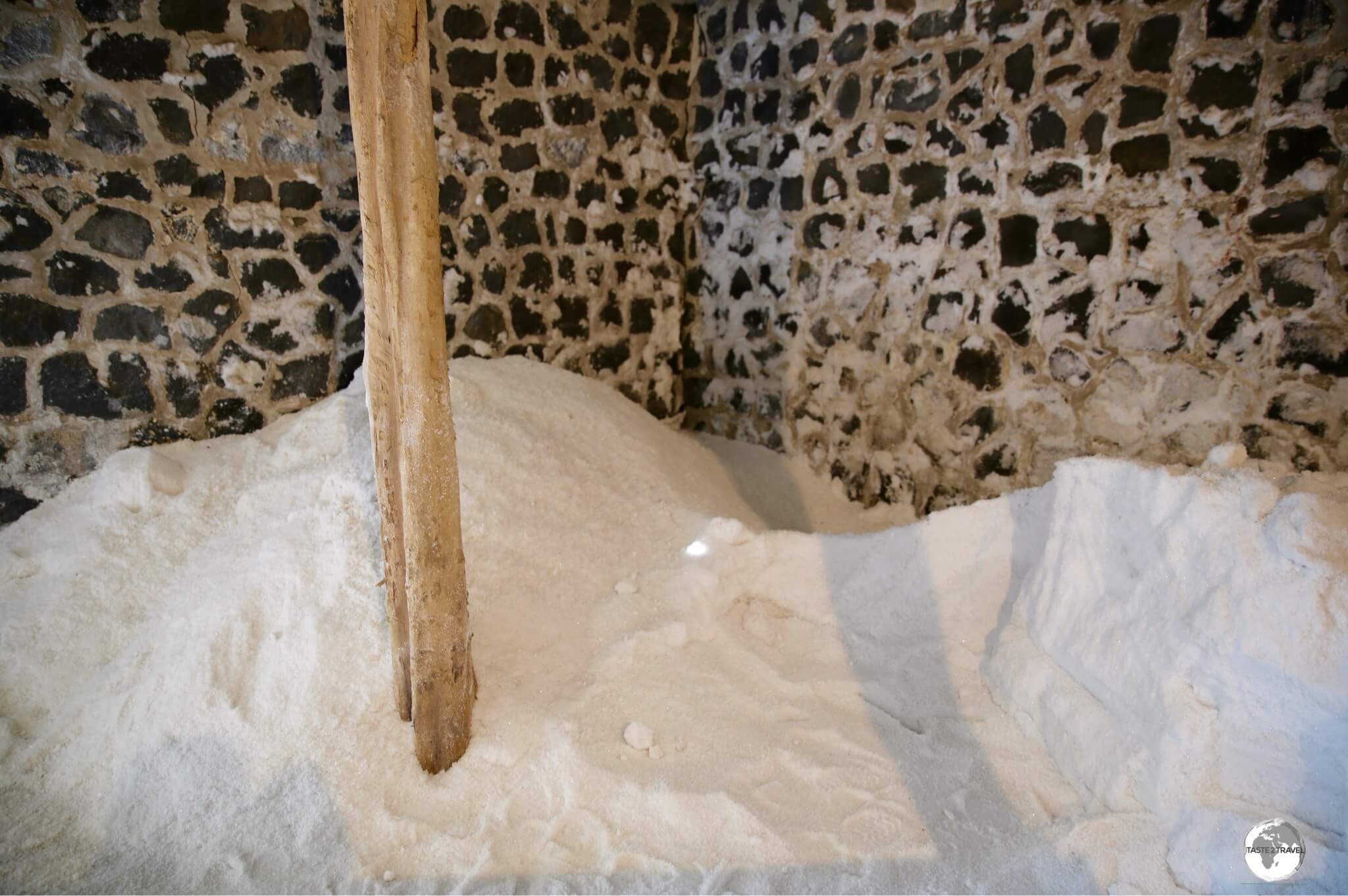 Sea salt, ready to be packaged, at Les Salines de Yemen. 