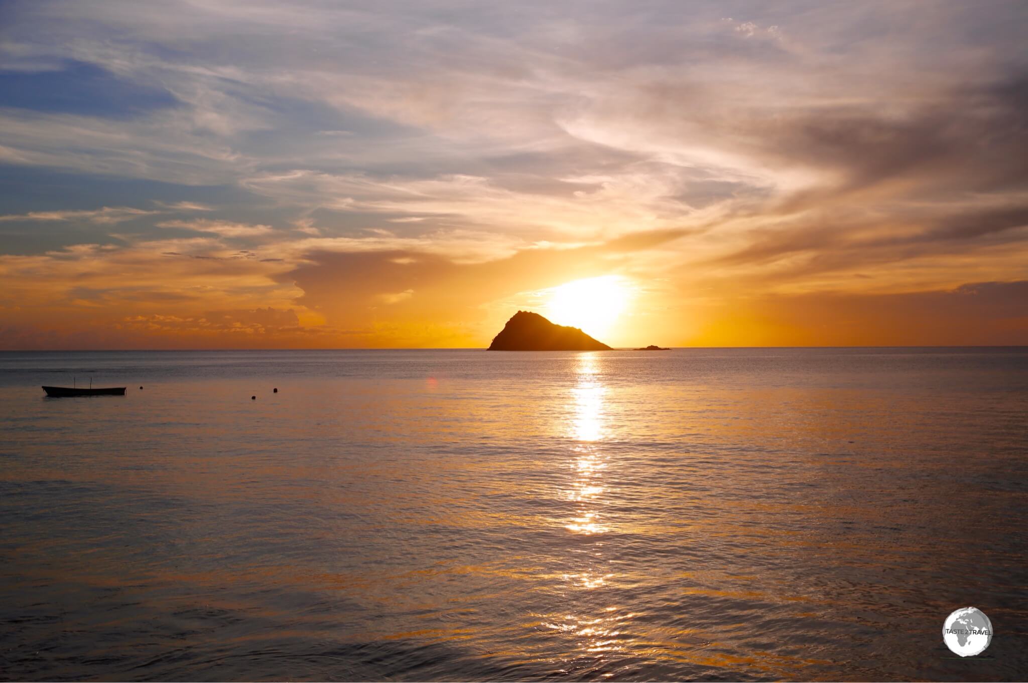 Watching the sunset from Sada beach with the island of Chissioua Sada in the background. 