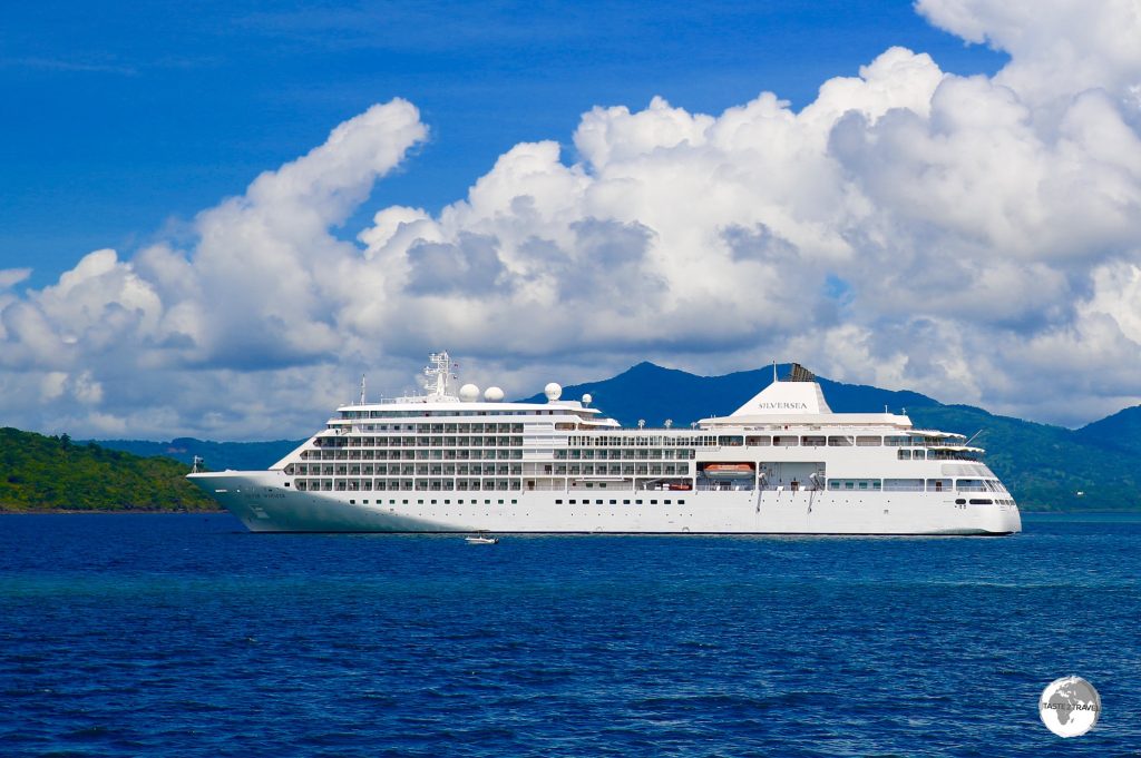 I was very fortunate to see one of just three cruise ships which call at Mayotte each year - the MV Silversea Whisper.