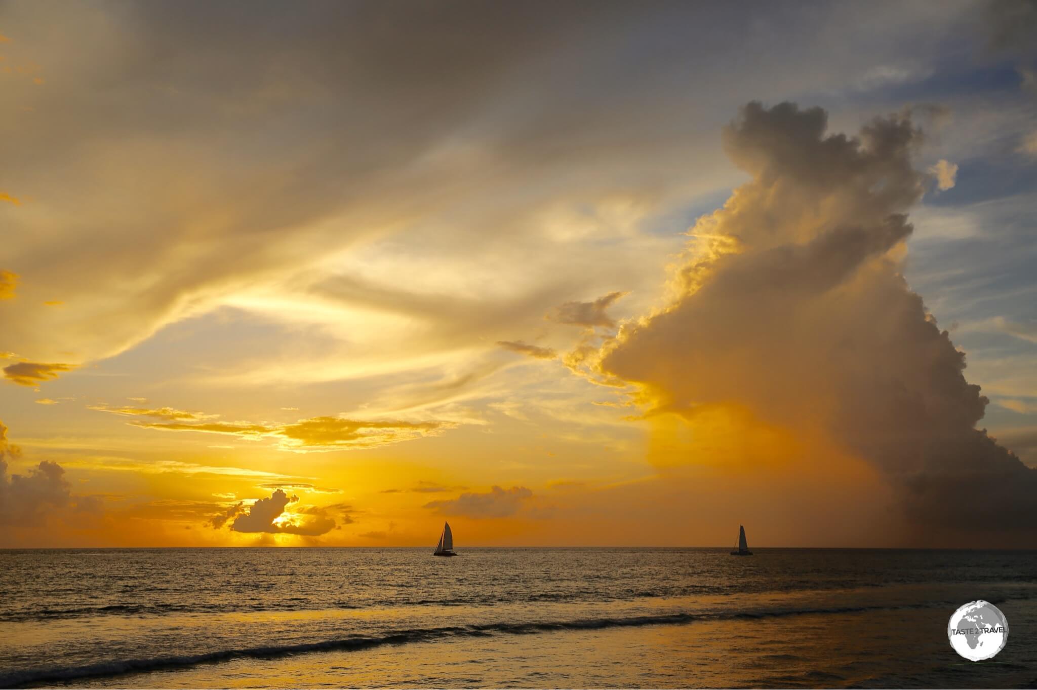 The sunsets over the beach at <i>St. Gilles</i> are spectacular.