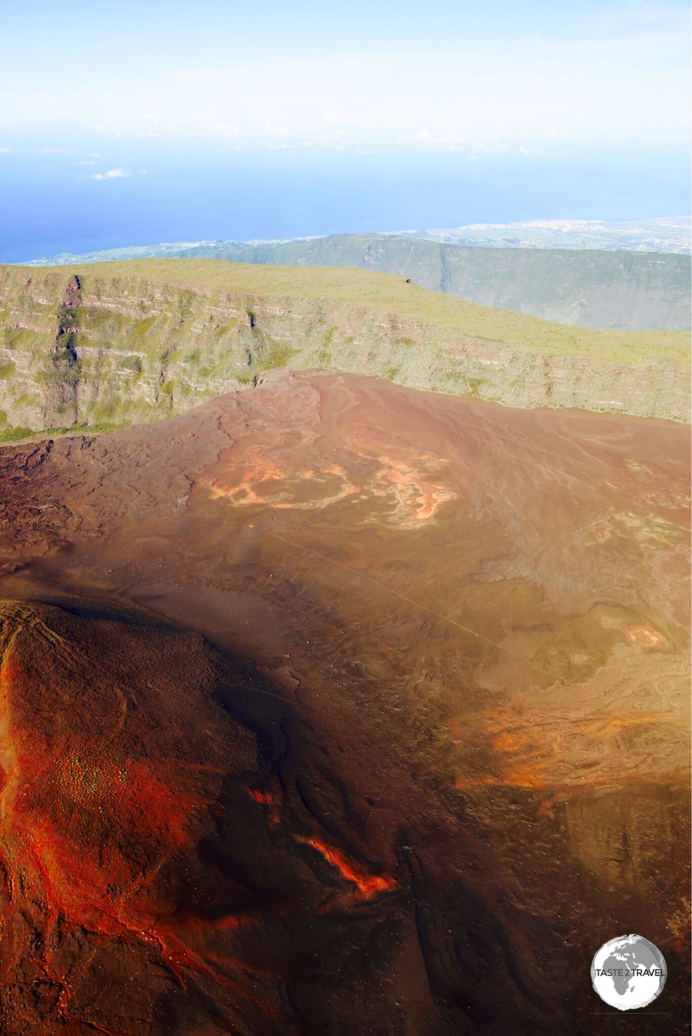 A view of the Plaine des Sables from my helicopter flight.