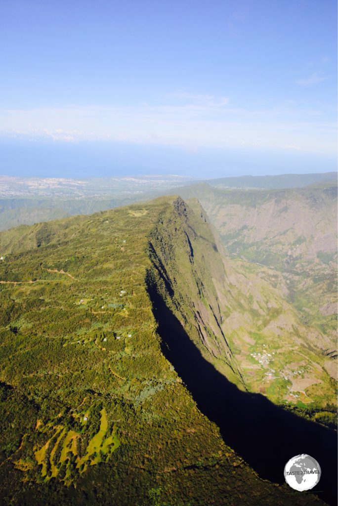 The dramatic and immense volcano landscapes on Reunion make for impressive photography, best appreciated from a helicopter sightseeing tour.