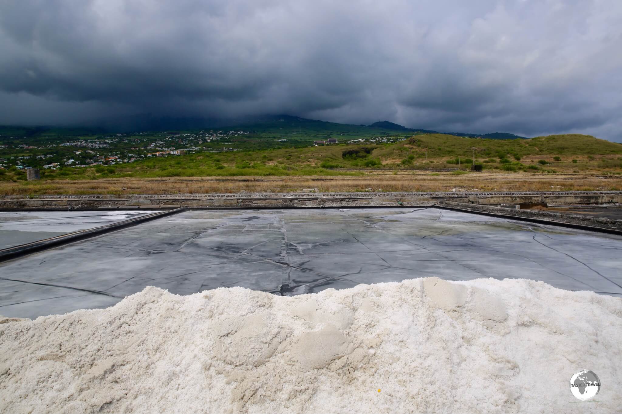 <i>Rain, rain, stay away</i> - any rainfall over the salt plans would ruin the production process which relies on evaporation.