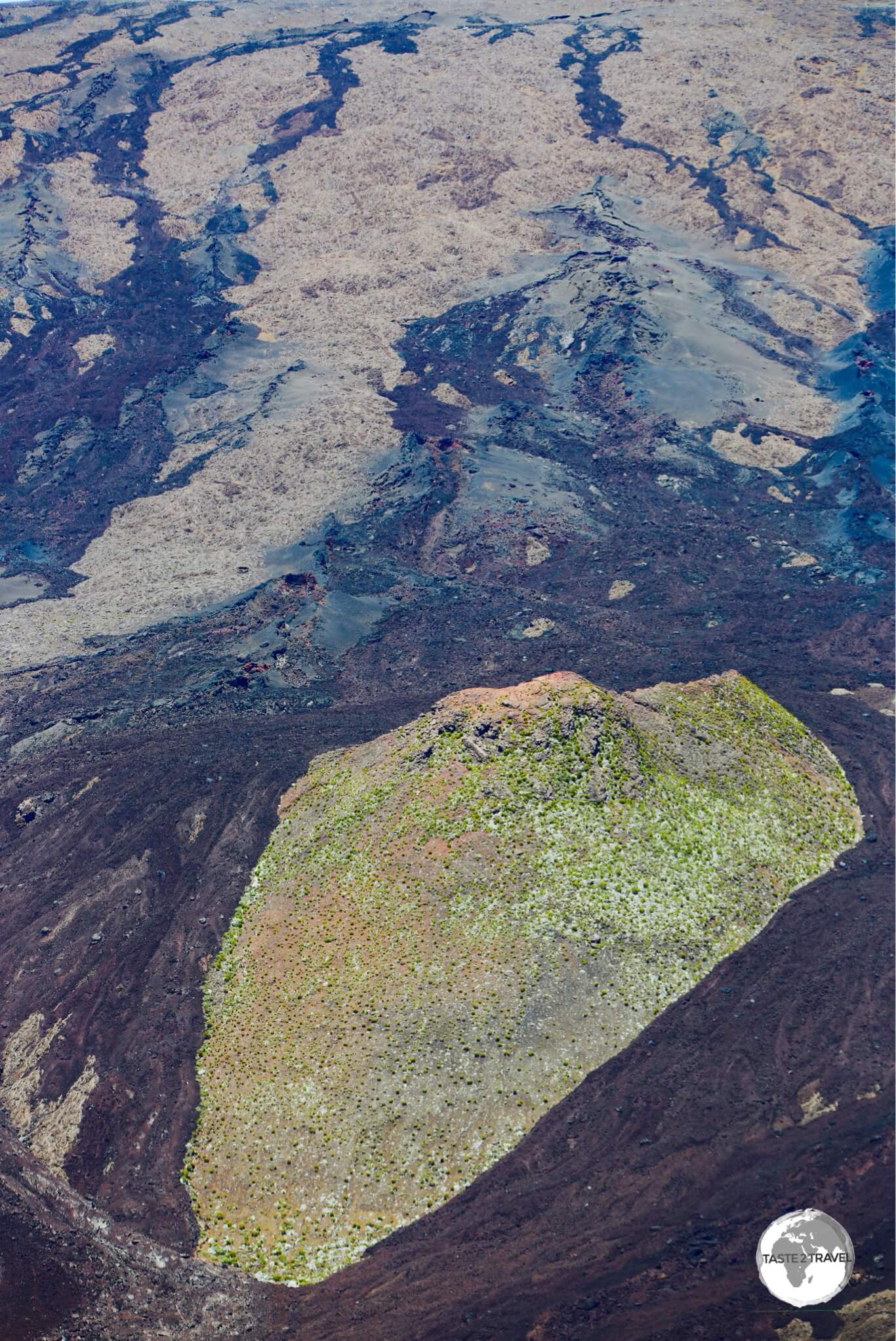 Lava flows on the slopes of the Piton de la Fournaise.