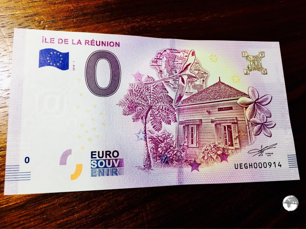 The Réunion souvenir €0 note.